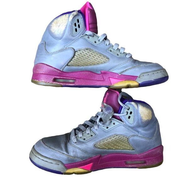 RARE 2013 Air Jordan 5 Retro Cement Grey Pink Size 7 - Picture 3 of 16